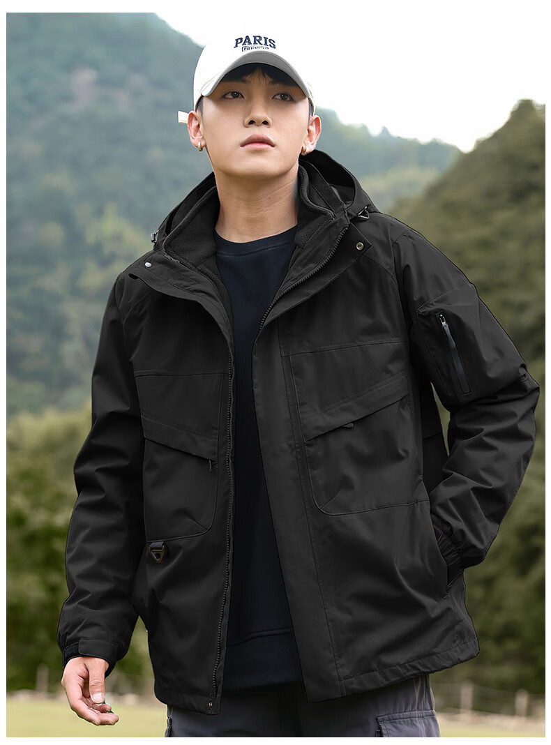 EASTERN CAMEL 3-in-1 Men's Spring Autumn Outdoor Sports Mountaineering Windproof Waterproof Jacket Coat 15