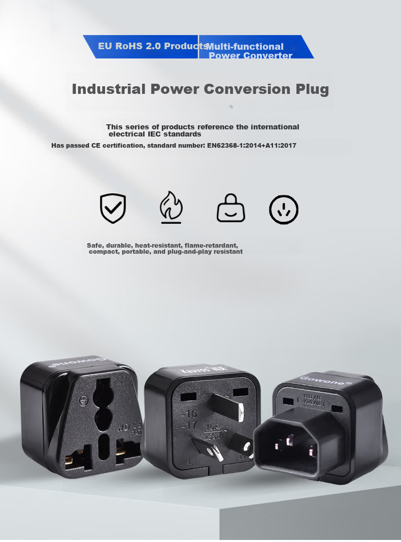 Gowone Server Room PDU Conversion Adapter, C13 Three-Prong to 10A Multi-Pin Universal Converter Socket, C14 to 10A Multi-Pi 1