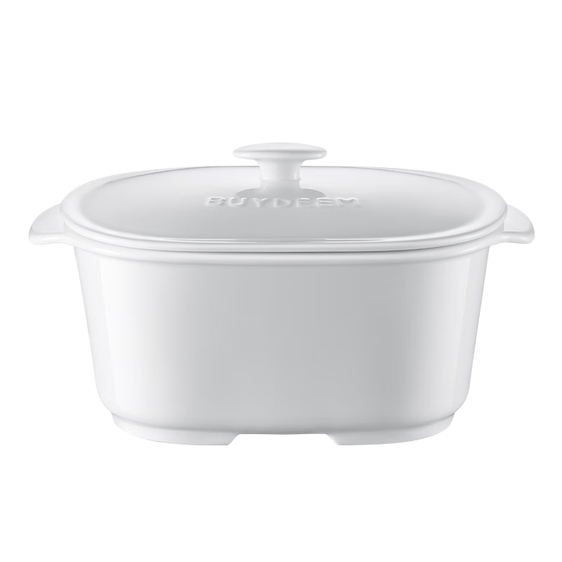 Buydeem Ceramic Large Stew Pot 3.5L Microwave Safe Ceramic Steaming and Stewing Bowl Compatible with G76