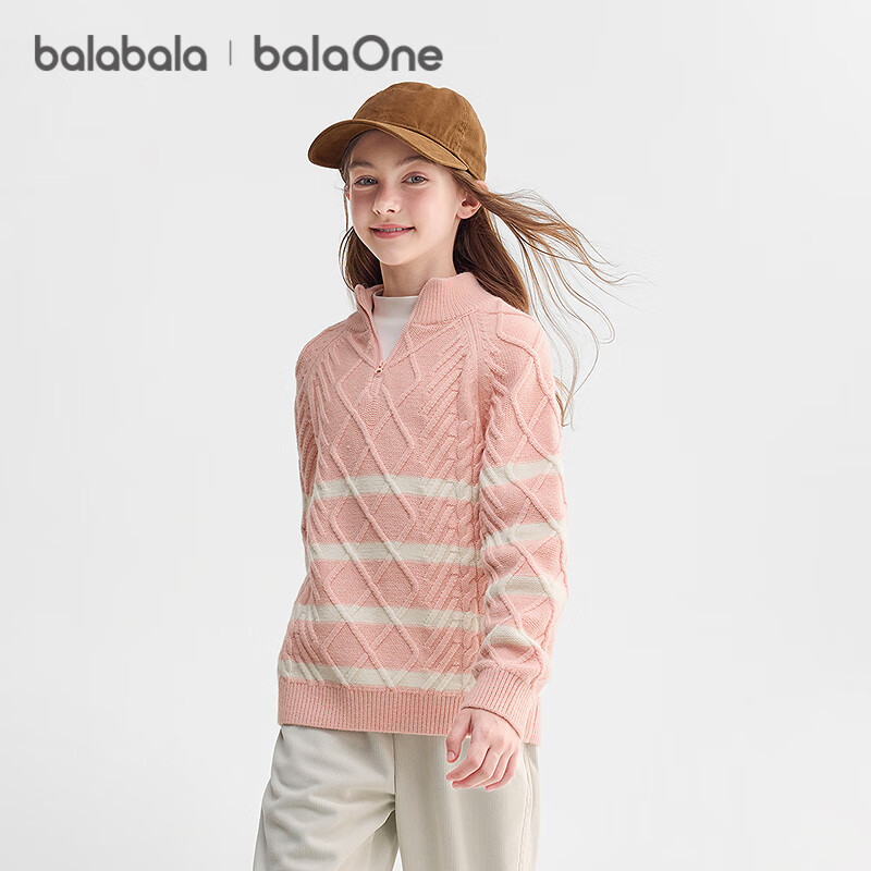 BALABALA balaOne Kids Sweater Boys 2025 Winter Pullover Girls Striped Knitwear 208425103212