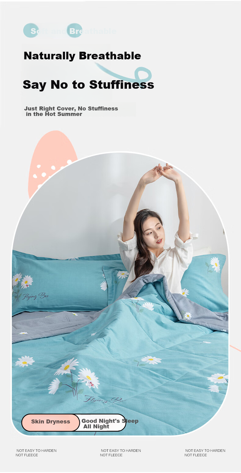 Yunjin Air Conditioning Quilt, 100% Cotton Interior And Exterior, Xinjiang Cotton, Summer Cool Quilt, Thin Blanket, 150x200cm, Lime Mint 13