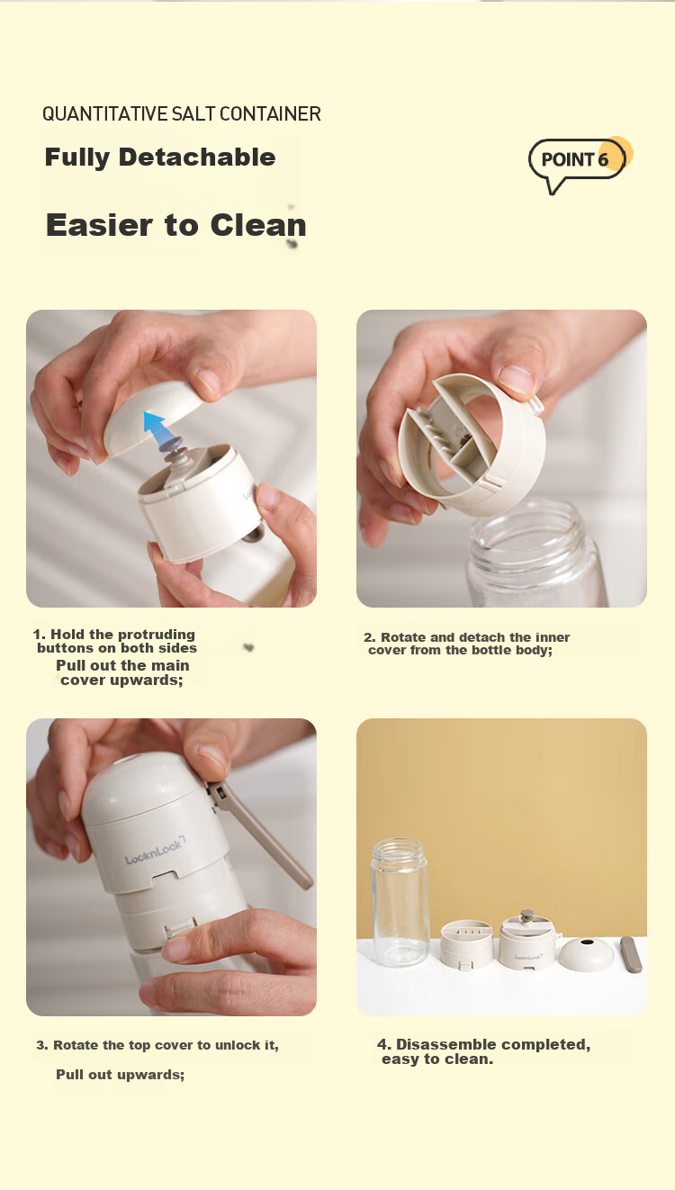 LOCK&LOCK Measured Salt Container, Kitchen Plastic Seasoning Bottle, Spice Jar, Condiment Box, Salt Shaker, Sealed Moisture-Proof, 180ML 7
