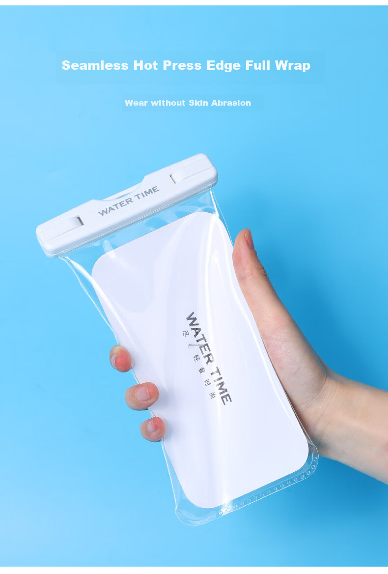 WATERTIME / Shuichuan Waterproof Phone Case for Swimming Pool, Snorkeling, Touchscreen Compatible, Sealed Neck Strap Waterproof Phone Pouch, White 2