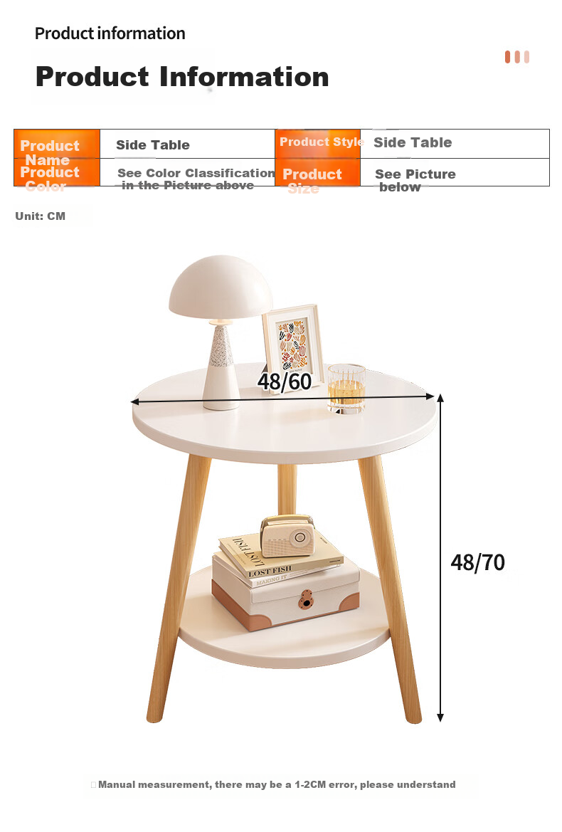 Shanshanmuyi Coffee Table, Living Room Side Table, Movable Small Table, Small Tea Table, Bedside Cabinet, Storage Rack, Storage Cabinet 10