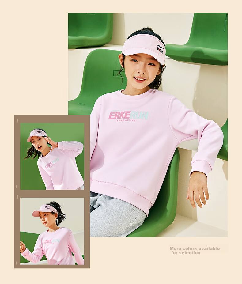 ERKE Children's Clothing, Boys And Girls Big And Small Kids Sweatshirt, Winter Thickened Warm Top, Lavender Purple, Size 160 10