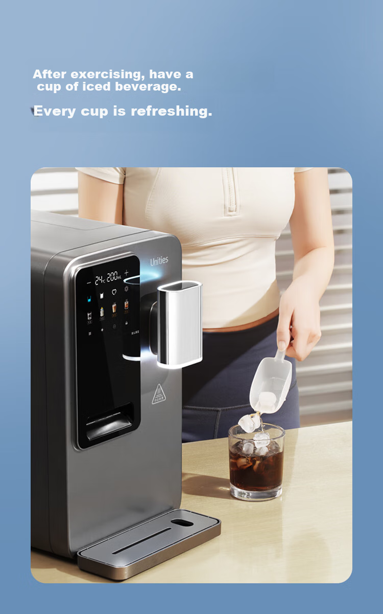 Unities Uwater M5 Ice Cube Countertop Water Dispenser, Instant Heating Home Use Bottle Warmer, Material Direct Drinking Machine, Ice Maker, Pipeline Machine, Water Dispenser, Deep Space Gray 21