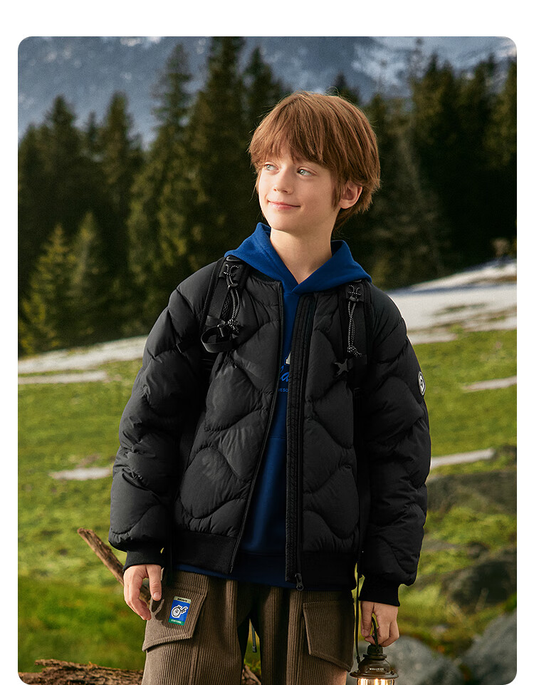 BALABALA Kids Lightweight Warm Down Jacket Boys Girls Outerwear 2025 New Autumn Winter Comfortable Simple Trendy 4