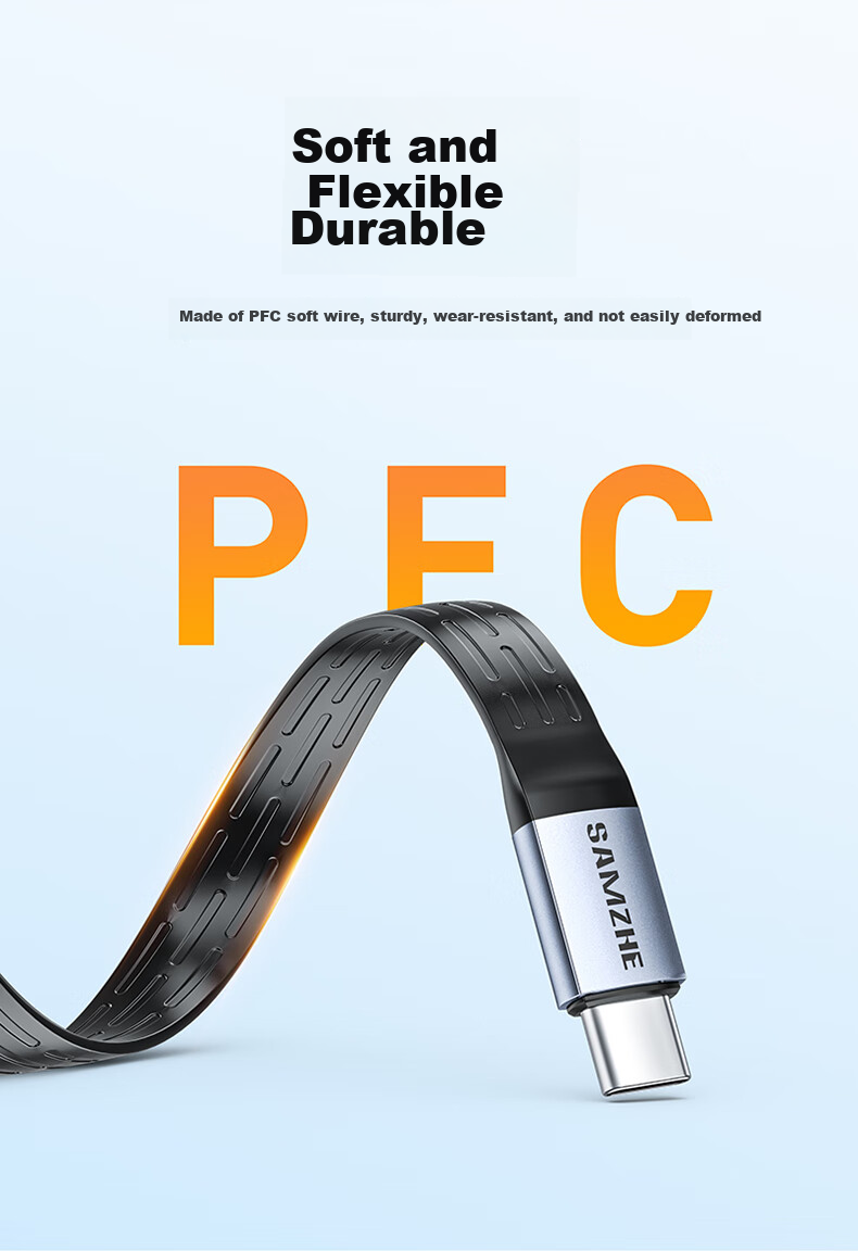 SAMZHE USB4 Full-Function Data Cable, Dual Type-C Power Bank Short Cable, PD240W Fast Charging, Compatible with Thunderbolt 4, Suitable for Apple And Huawei Phones, Laptops, IPhone18/17/16 7