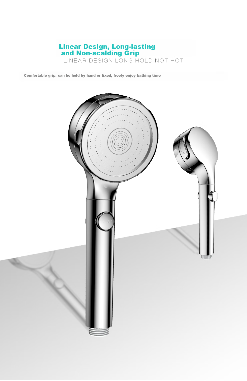 MICOE Pressurized Shower Head Set, Bathroom Handheld Shower Head Three-Piece Set 4