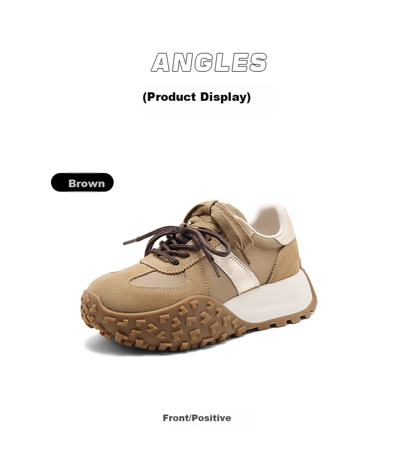 SENDA New Forrest Gump Shoes for Women, Non-Slip Thick-Soled Heightening Training Shoes, Casual Shoes, Women's Sneakers, Caramel Pudding Color, Size 36 7