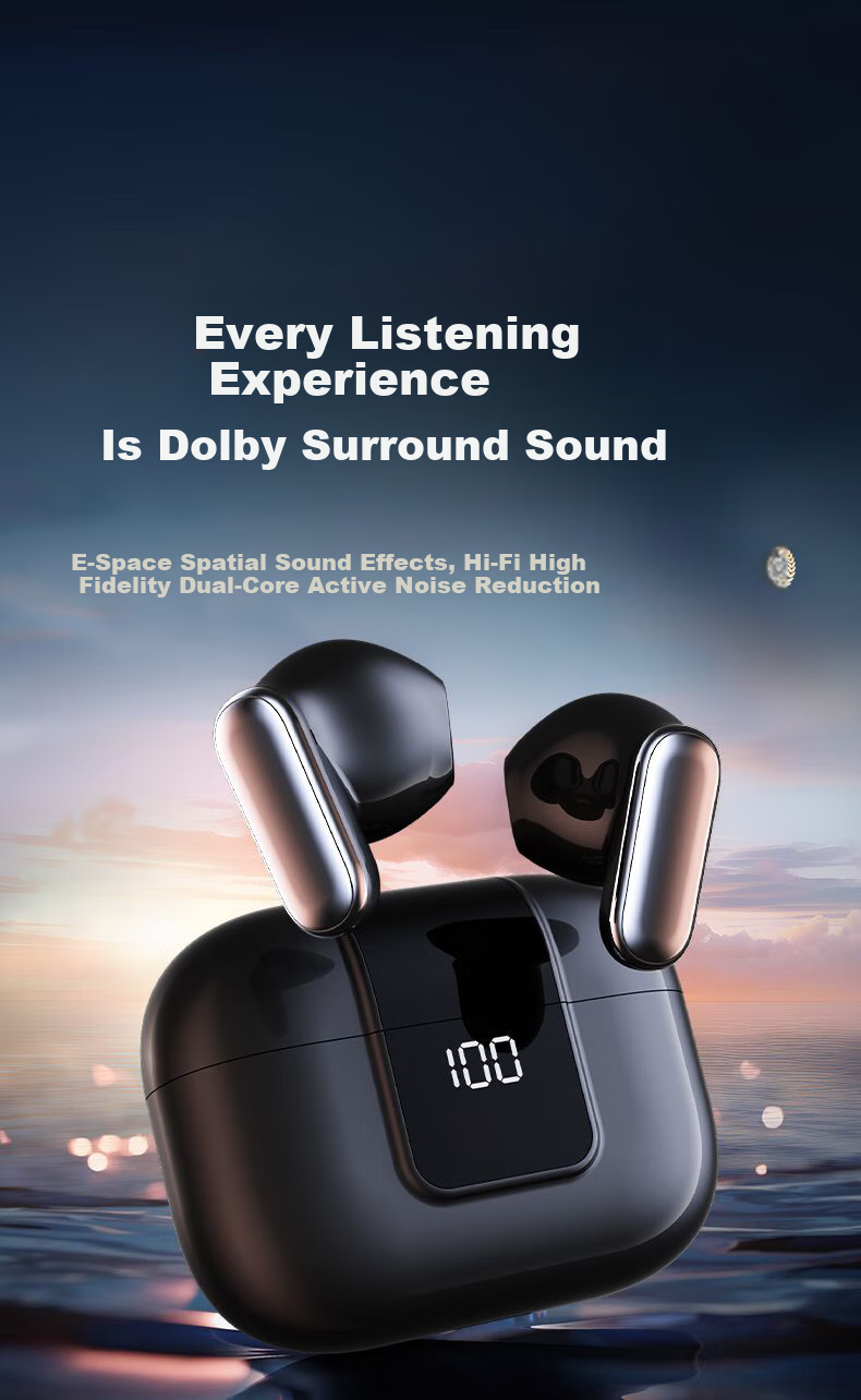 Nuobixing [Berlin Sound | 2025 New Model] Pro13 Semi-In Wireless Bluetooth Earphones for Running, Sports, Noise Reduction, High Sound Quality, Comfortable for Long Wear, Compatible with Xiaomi, Black 1