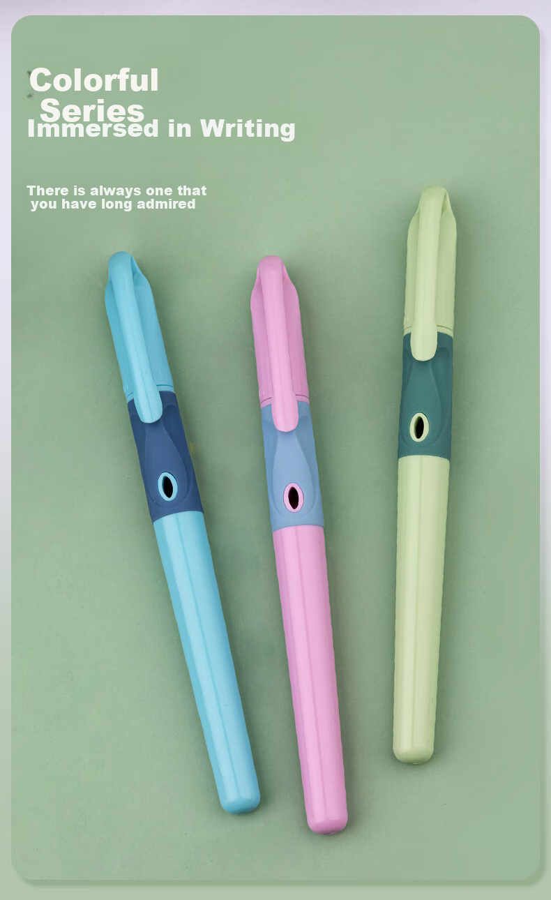 HERO Fountain Pen P200 Ergonomic Fountain Pen with Replaceable Ink Cartridges for Third Grade Elementary School Students (20 Free Ink Cartridges Included), Pink *3 6