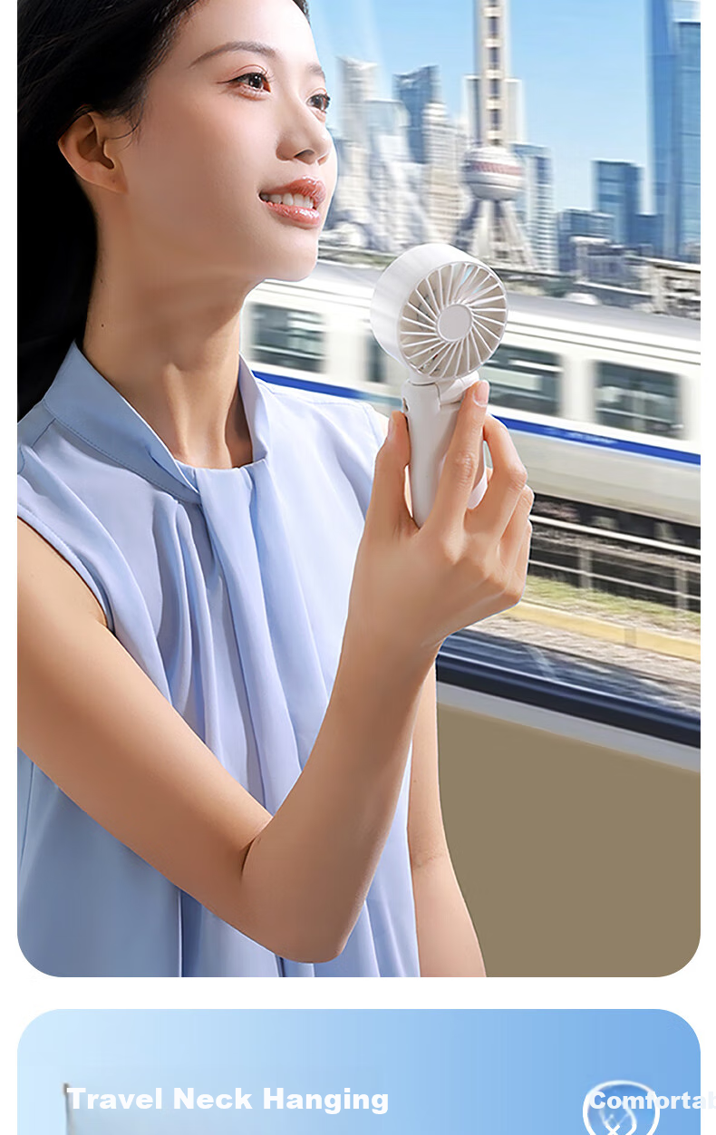 SOTHING Cooling Foldable Handheld Fan Neck Hanging/Handheld/Desktop Foldable All-in-One Built-in Ice Pack Module Hardcore Mecha Design DSHJ-S-2506A 7