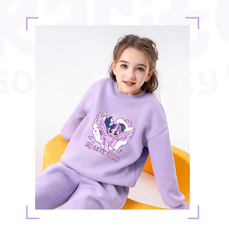 MY LITTLE PONY Girls' Sweatshirt Spring and Autumn New Cute Crewneck Top for Older Kids Fashion Autumn Wear Pink 160cm 4
