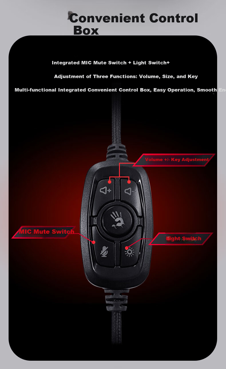 A4TECH Wild Tribe M595 Wired Gaming Headset Over-Ear Blood Hand Phantom CS PUBG Essential Delta Action Valorant Lightweight Gaming Headset Mechanical Dog 7