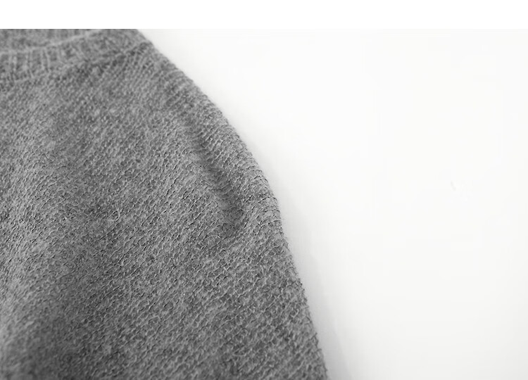 Demana [With Wool] Autumn Lightweight Crew Neck Lace Splice Loose Petite Elegant Knit Sweater Top 3