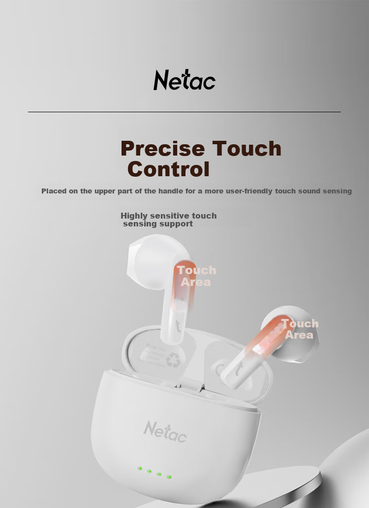 Netac True Wireless Stereo Bluetooth Headphones, Wireless Sports Gaming Headphones, Call Noise Reduction, Compatible with Apple Huawei Xiaomi Phones, TW01 Pink 7