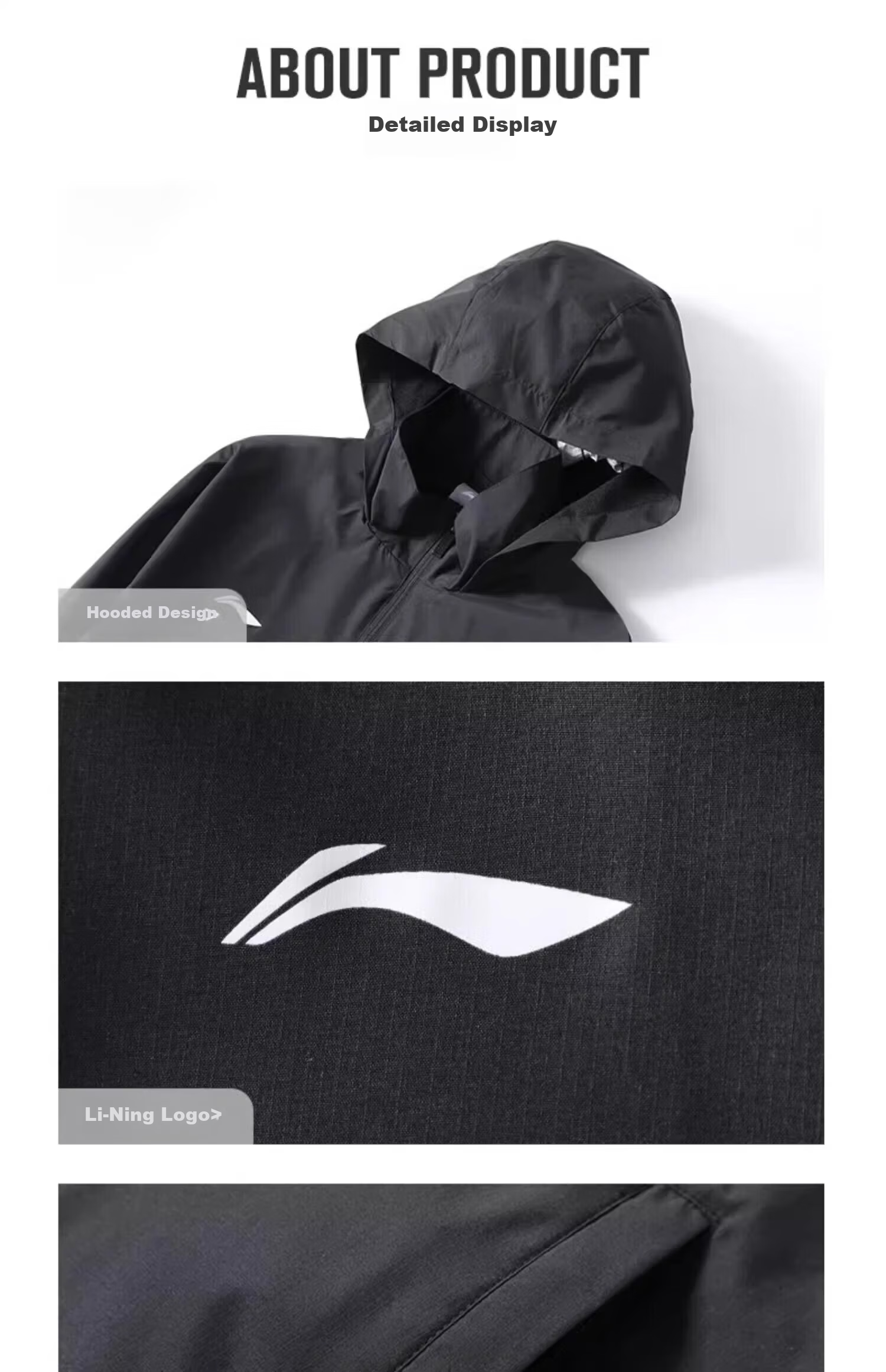 Li-Ning Windbreaker Jacket for Men, Spring And Autumn Season, Windproof Long-Sleeve Cardigan, Loose Outdoor Casual Wear 8