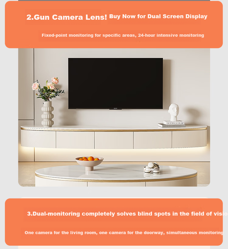 Newmine Wireless Home Camera AI Remote Monitoring Via Smartphone, 360-Degree Coverage with Night Vision, Panoramic View, Voice Control, 5 Million Pixel High-Definition Auto-Rotation Indoor PTZ Camera with Two-Way Audio 5