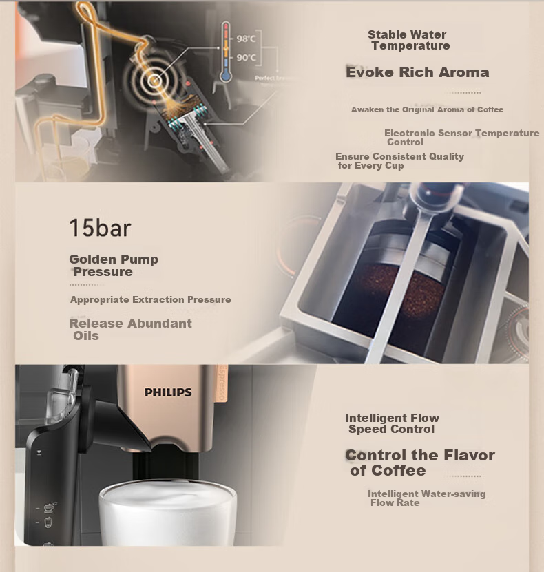 PHILIPS [Wang Kaimu's Choice] Cloud Coffee Machine New 3 Series EP3341/62, Home Use, Fully Automatic Italian Espresso Cold Brew Grinding All-In Coffee Machine 11