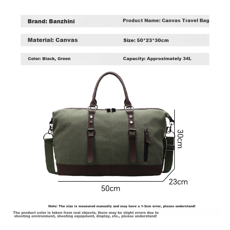 Banzheni Travel Bag for Men And Women, Large Capacity, Can Be Attached to Luggage Handle, Storage Bag for Maternity Leave, Business Trip, Fitness, Handheld And Crossbody Bag