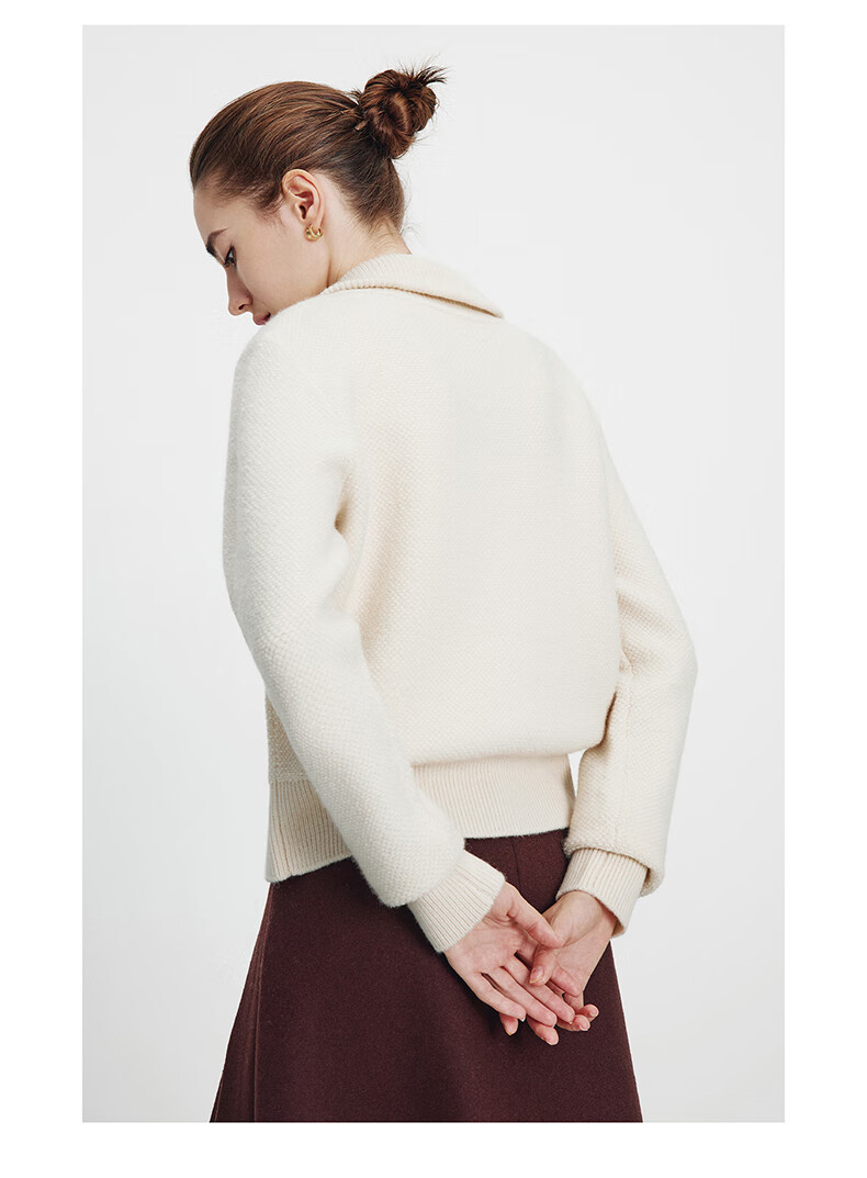 Navikail Italian Small Sailboat 25 Autumn Winter Women's Wool Sweater Full Wool Cardigan Casual Knit Jacket 2334095508 16