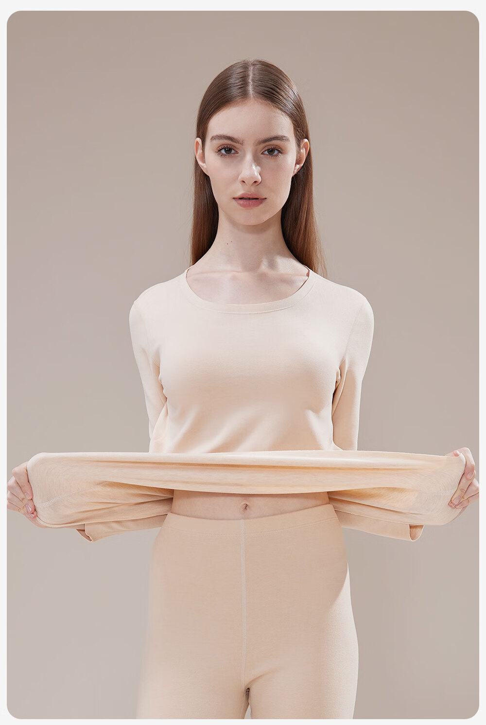 YAYA Goose Down and Silk Thermal Underwear Set for Women Autumn Winter German Velvet 7A Antibacterial Anti-Static Top and Bottom Base Layer Set 9