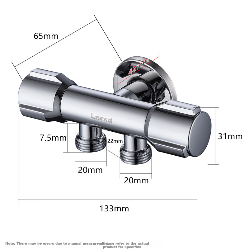 Larsd Dual-Purpose Angle Valve, One Inlet Two Outlets, Triangular Valve, One to Two, Figure-Eight Valve, with 4/6 Points Washing Machine Interface LD10217
