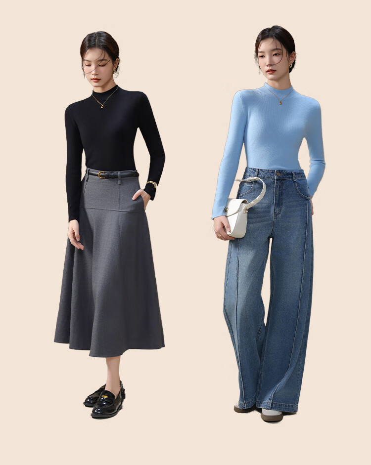 MiiOW Women's Half Turtleneck Knit Base Shirt Autumn Winter 2025 New Slim Fit Sweater Top 4