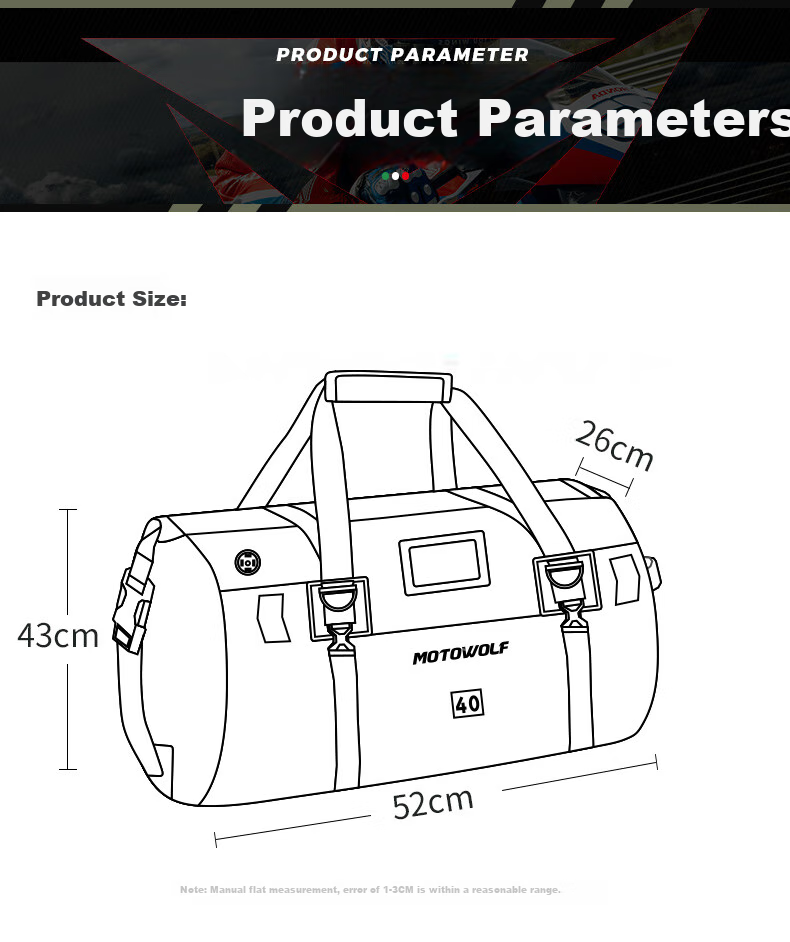 MOTOWOLF Motorcycle Riding Rear Tail Bag, Rider Equipment, Racing Bike Gear, Motorcycle Travel Backpack, Motorcycle Shoulder Bag, Saddle Bag 13