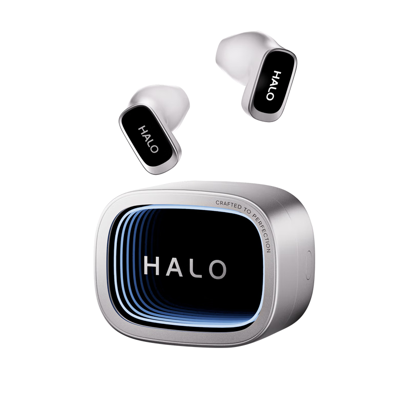 EDIFIER Halo Buds Abyss Cyber Trend Semi-In-Ear Bluetooth Earphones RGB Lighting Long Battery Life Low Latency Compatible with Apple Huawei Xiaomi Dawn White