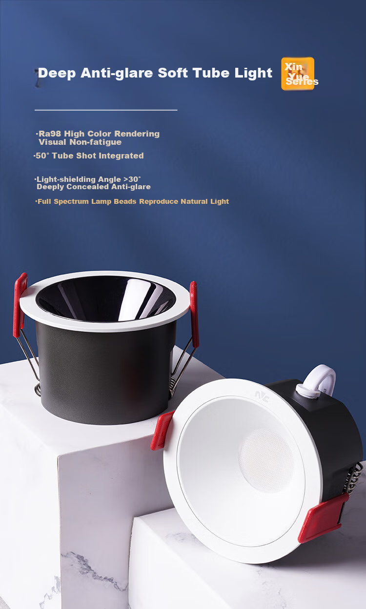 NVC LED Downlight, Recessed Ceiling Light for Living Room, Bedroom, Hallway, 7W White Warm White Full Spectrum Eye-Friendly [Xinyue] 1