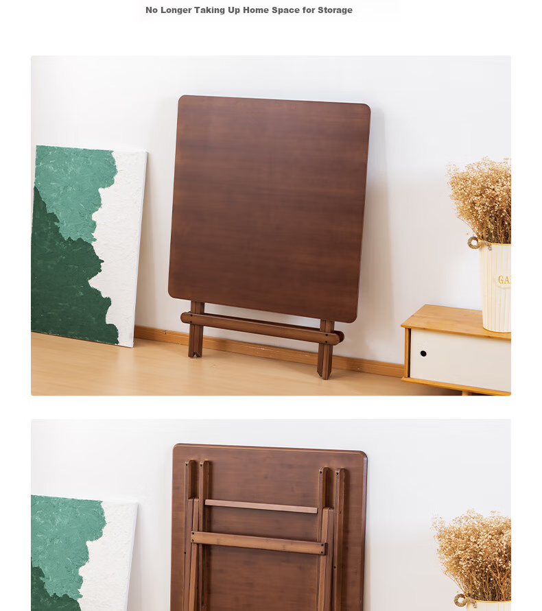 Taomengju Small Folding Square Table, Foldable Dining Table, Bamboo And Wood Eating Table, Simple Home Balcony Folding Table, Tea Table 9
