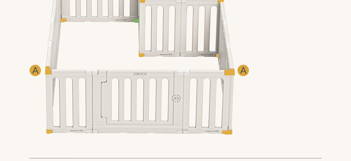 Beiyi Baby Crawling Mat and Fence All-in-One Floor Playpen Rainbow Tent House 180*200cm 32