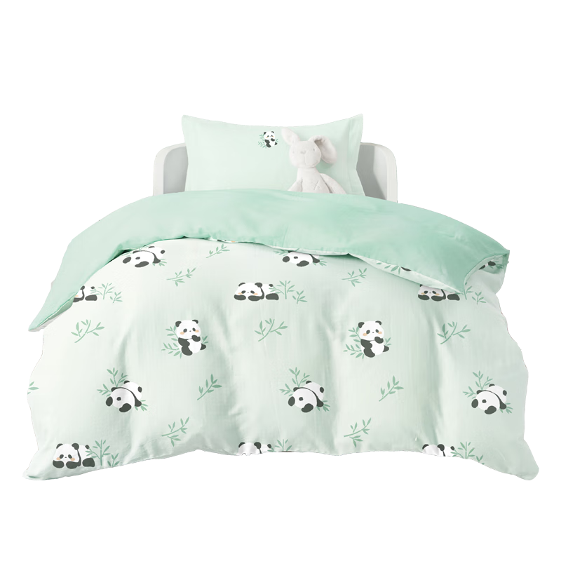 Beyond Kids Spring and Autumn 100% Cotton Children's Quilt Cover Single Set Four Seasons Usable - Panda Baby 100*120cm