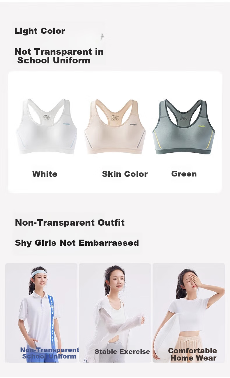 MiiOW Girls' Sports Bra for Middle And High School Students, Teenage Development Stage Two And Three Sports Bra with Anti-Shock Desig 7