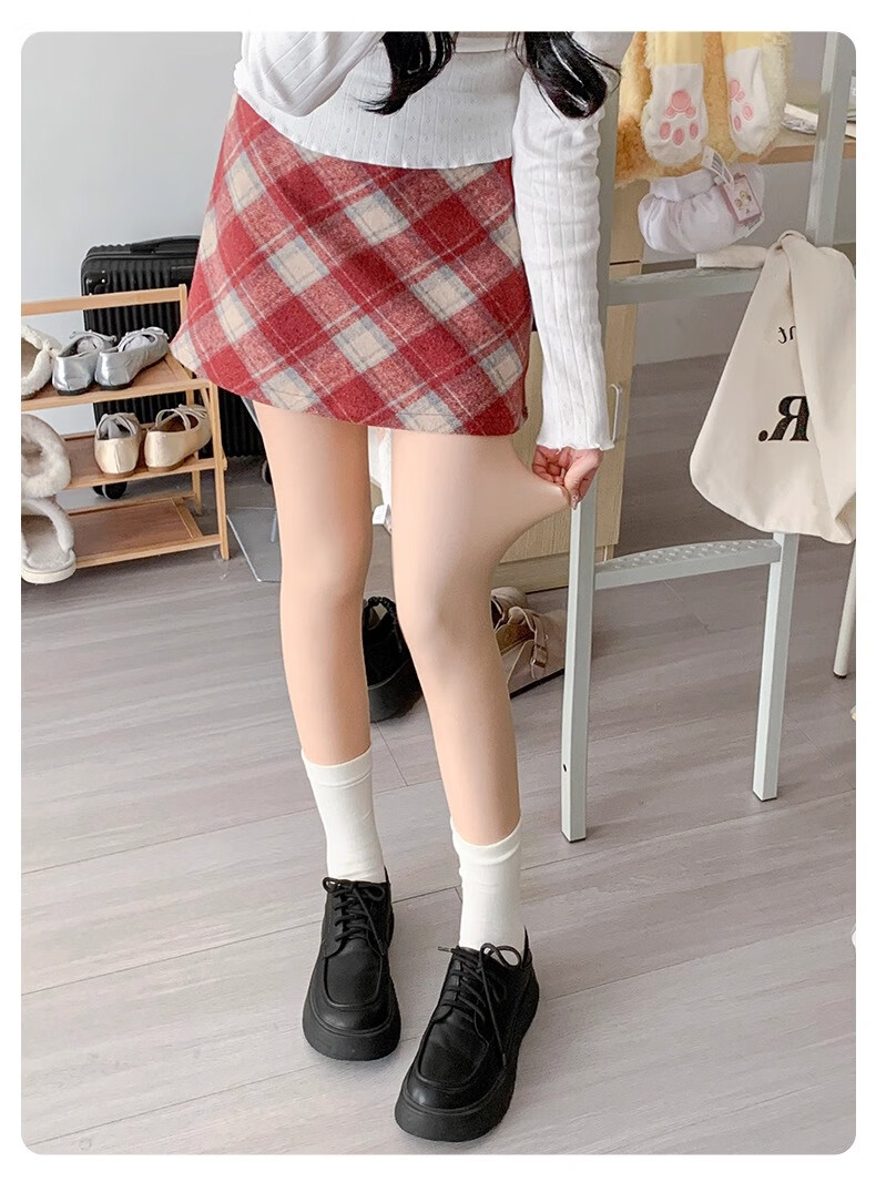Caramella Nude Effect Thickened Fleece Lined Footed Tights for Women Autumn Winter Slimming Skin Tone Leggings 17
