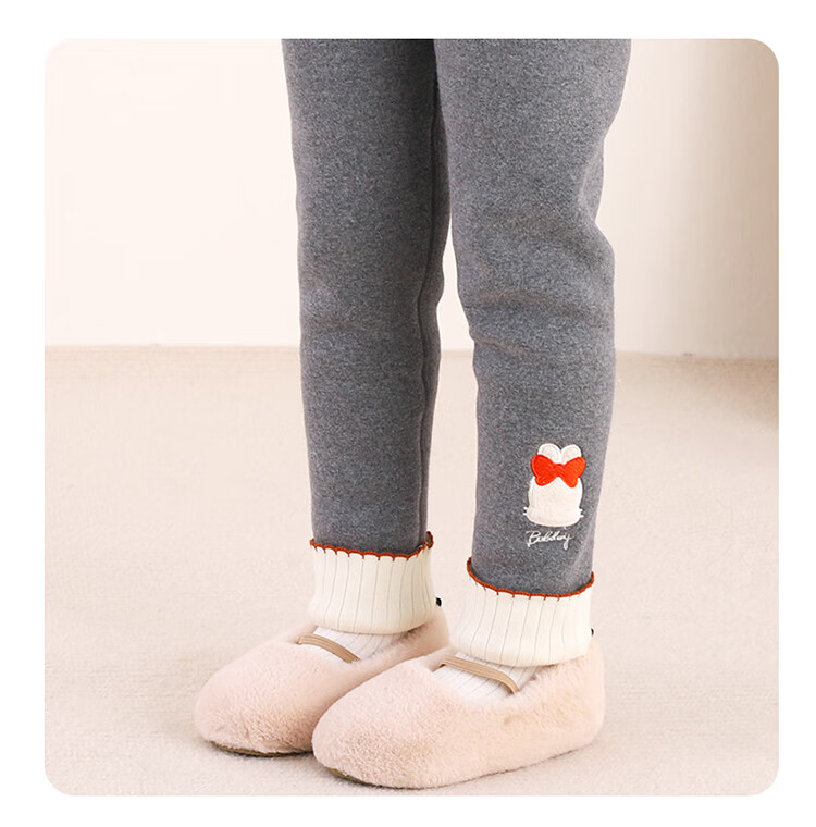 BOBDOG Kids Fleece-Lined Thermal Leggings Winter Warm Girls Outerwear Pants Baby Plush Cotton-Lined Tights 11
