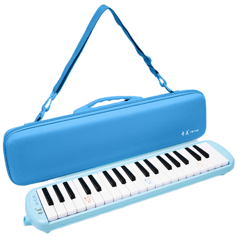 Chimei 37-Key Professional Melodica in Macaron Blue for Students and Adults (Includes Note Stickers and Blow Tube)