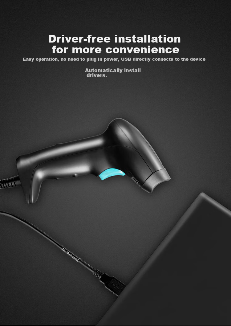 Honeywell Wireless Barcode Scanner, Barcode, 1D Barcode Scanner, Warehouse And Supermarket Barcode Scanner, Plug And Play, with Base OH3503 Black 10