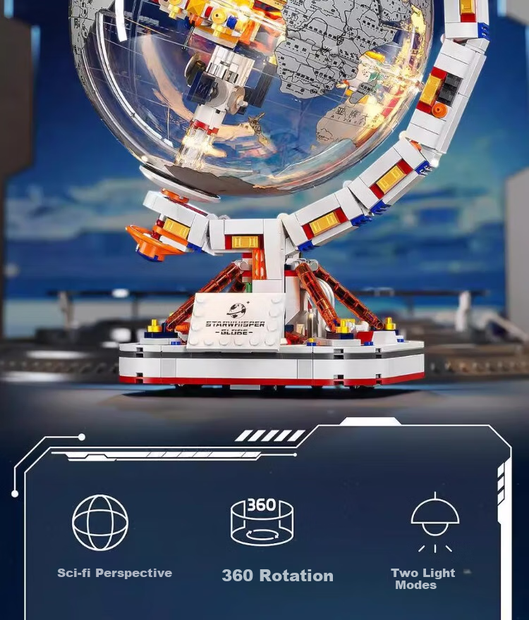 Lianhe Chuangxiang Compatible with LEGO Globe Building Blocks, Geography Toy for Children Aged 6-12, Birthday Gift for Boys 2