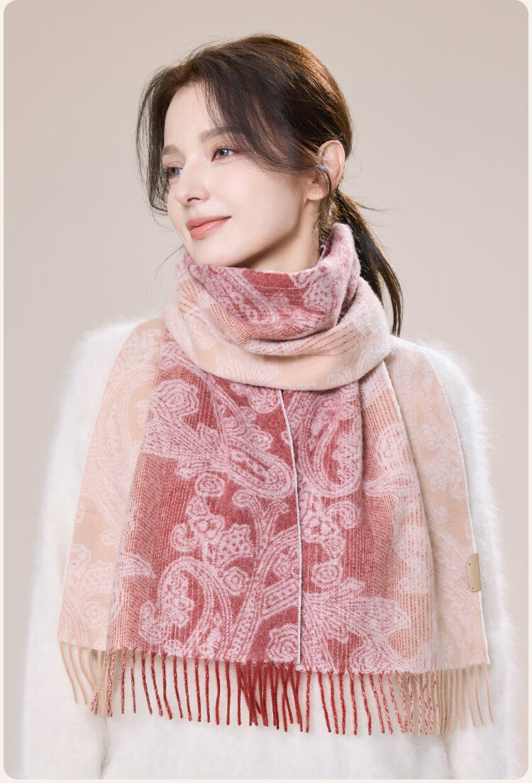 JIUMU 100% Cashmere Scarf Women Autumn Winter Shawl Warm Neck Warmer Female New Year Birthday Gift Box Set 6