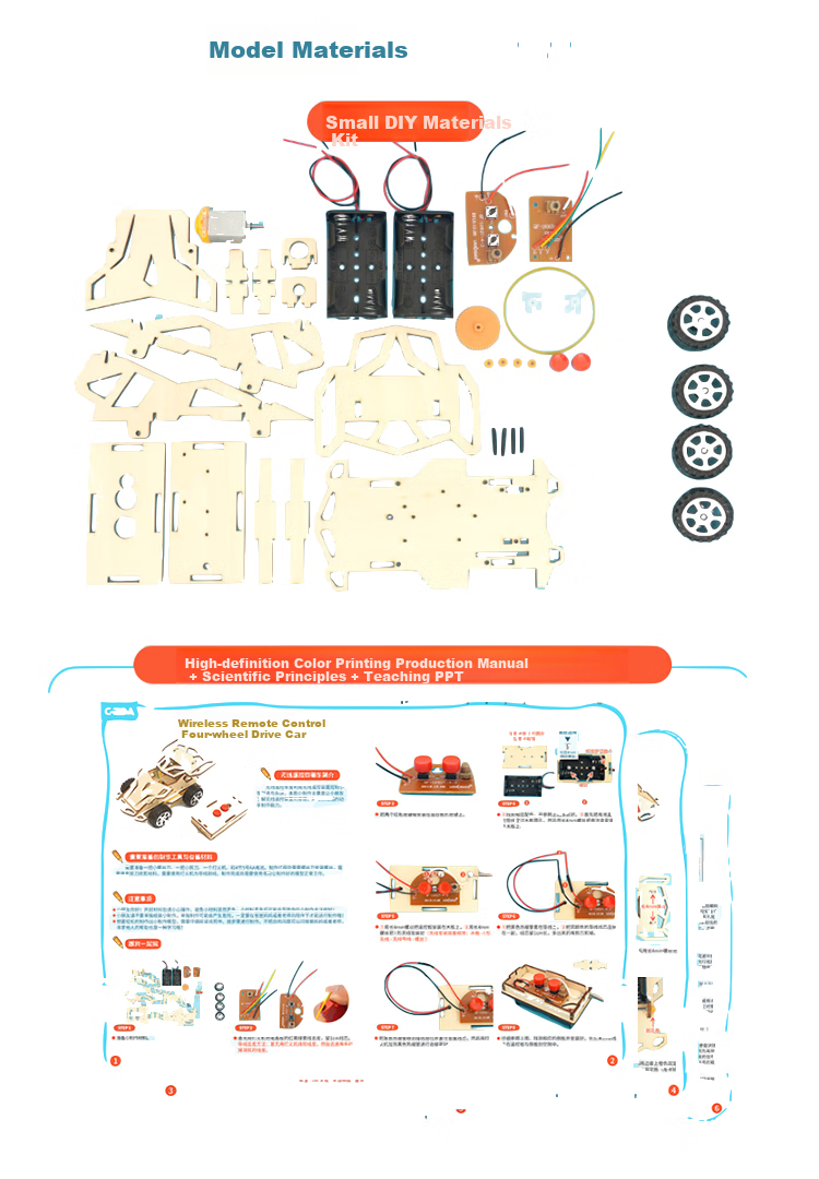 WEINIXIAOXIANG Remote Control Car Model DIY Handmade Science Experiment Kit, Boys' Toy 4