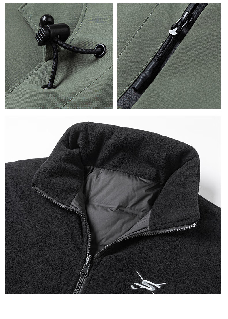 Skechers Men's 3-in-1 Goose Down Jacket 2025 Winter New Casual Warm Sports Outdoor Waterproof Winter Coat 6