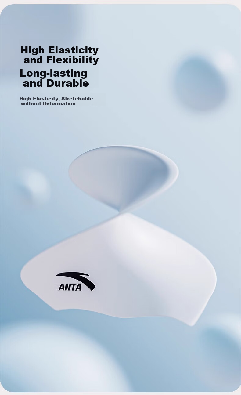 ANTA Swimming Cap for Women, Waterproof, Non-Binding, Long Hair Specific, Extra Large Size, Silicone Ear Protection, Suitable for Adults, Men And Childre 7
