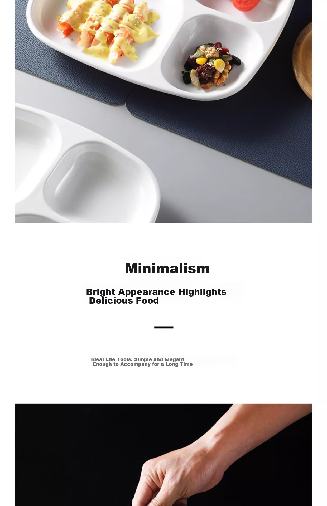 Chuwanya Melamine Fast Food Tray, Round Six-Compartment Imitation Porcelain Serving Plate, Commercial Use for Factories And School Cafeterias, Tableware And Meal Box 5
