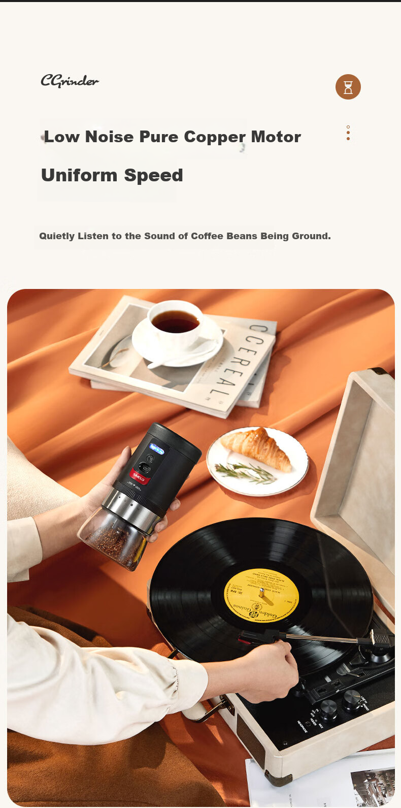 SIMELO Electric Coffee Grinder, Home Use Coffee Bean Grinder, Portable Hand-Cranked Coffee Machine, Mid-Autumn Festival Gift 8