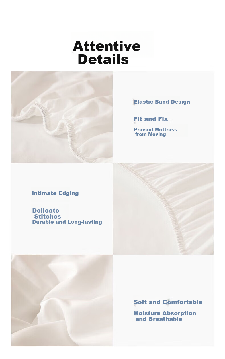 HLA A-Class 7A Antibacterial Cotton Quilted Mattress Protector Single Thickened Bed Cover Set White Three-Piece 180*200cm 7