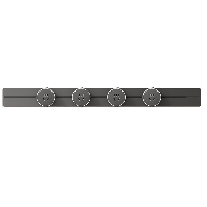 International Electric Track Socket Sideboard Ultra-Thin Narrow Surface-Mounted Mini Track Power Strip Sliding Wall-Mounted Rail with Child Lock Switch Power Rail Movable No-Drill 80cm+4