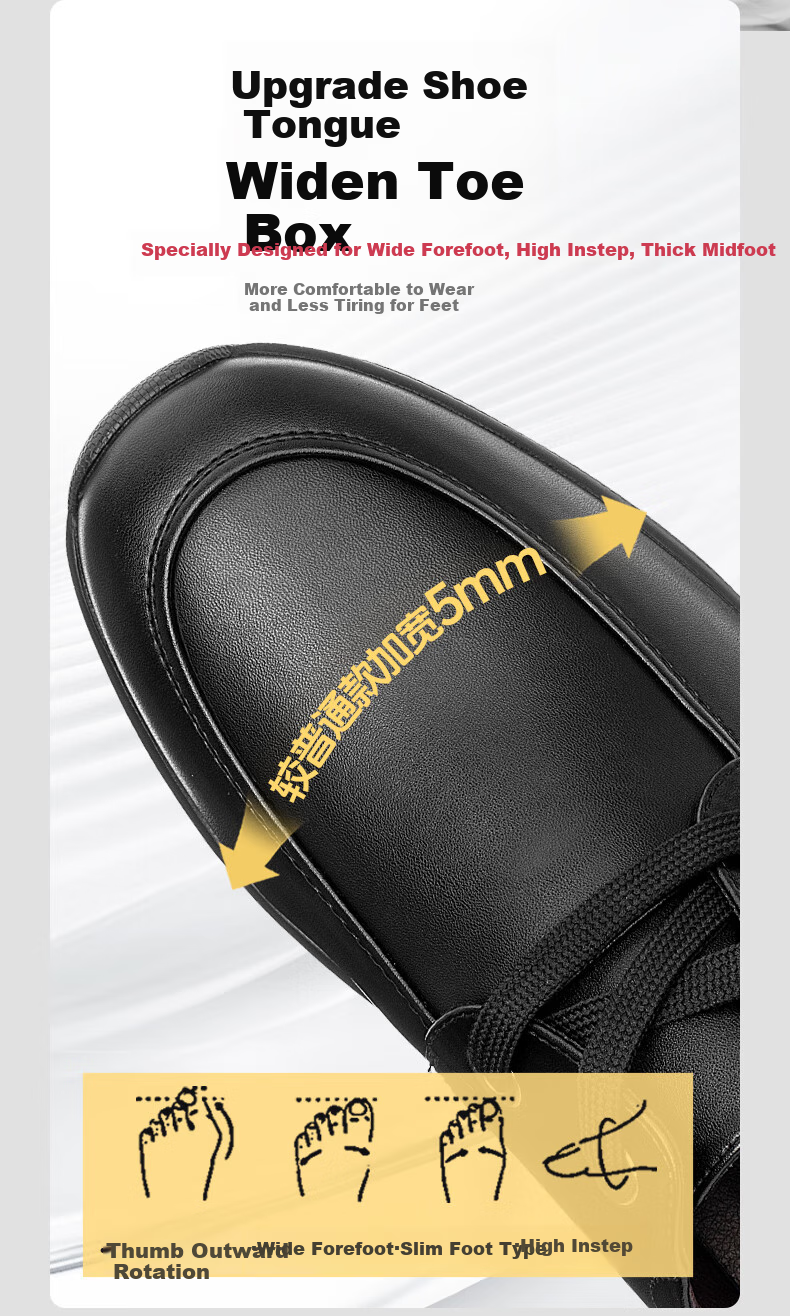 ChuWang Chef Shoes Non-Slip Upgraded Wide Fit Work Shoes Water-Resistant Kitchen Leather Shoes Wide Fit for Fat Feet 5111K 6